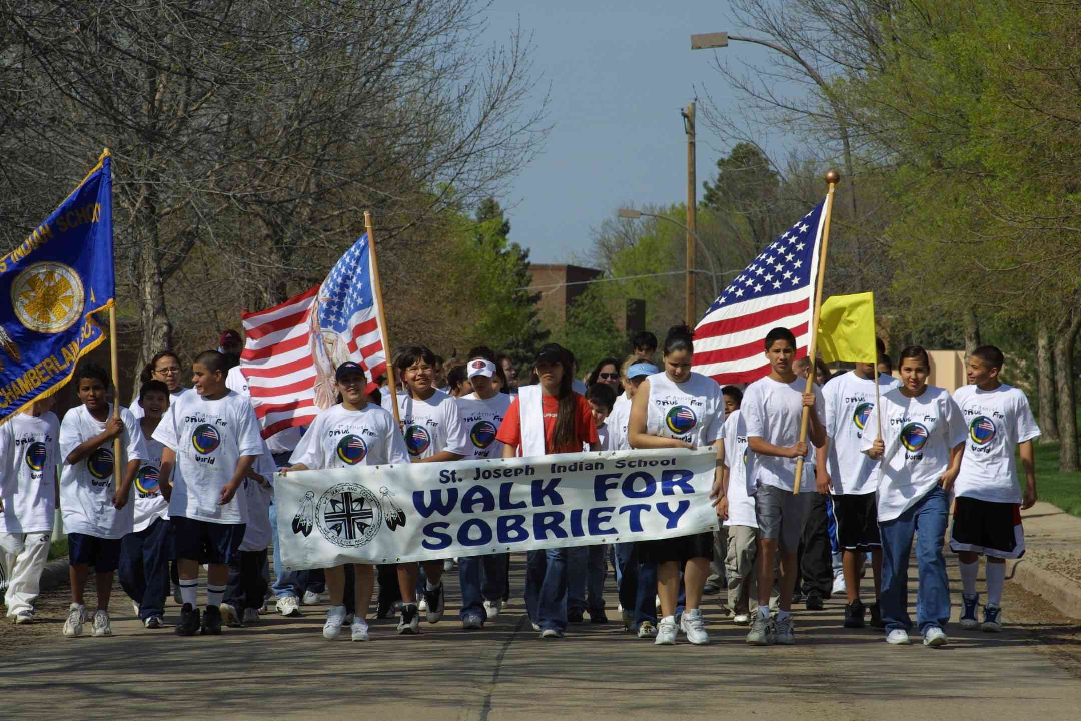 Last year’s spring Sobriety Walk at St. Joseph's Indian School.
