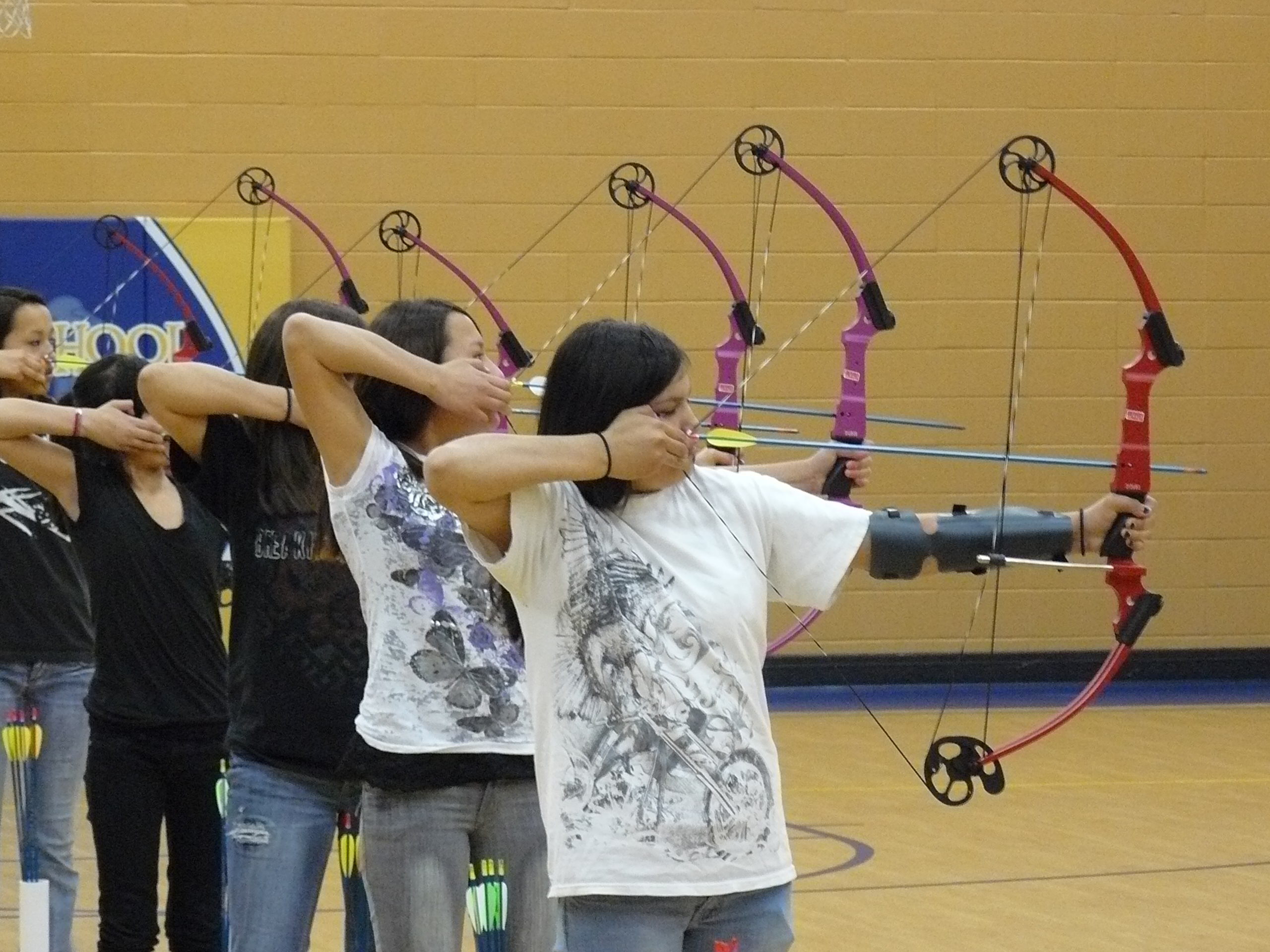 These American Indian girls have great archery skills!