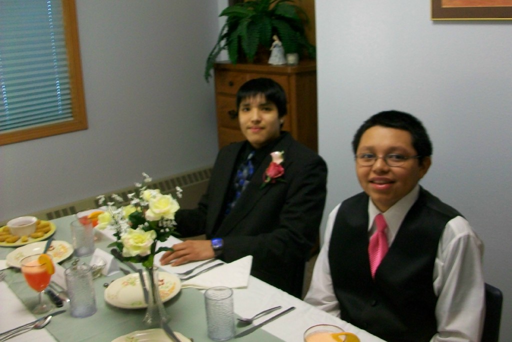 Several of our houseparents collaborated to serve an elegant, candlelit four course meal to several of our prom attendees.