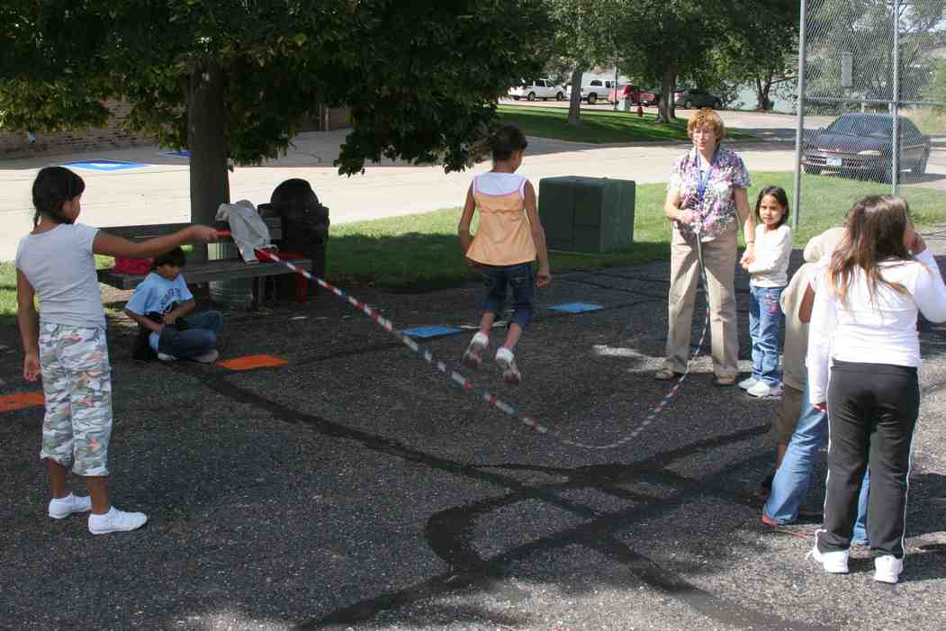 The American Indian children love playing outside!