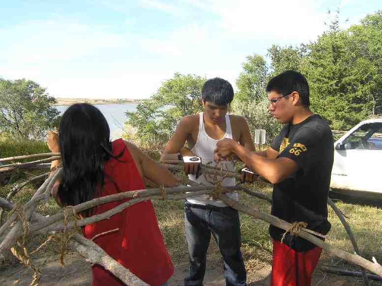 The boys had a great time prepairing for their was inipi - sweat lodge ceremony.