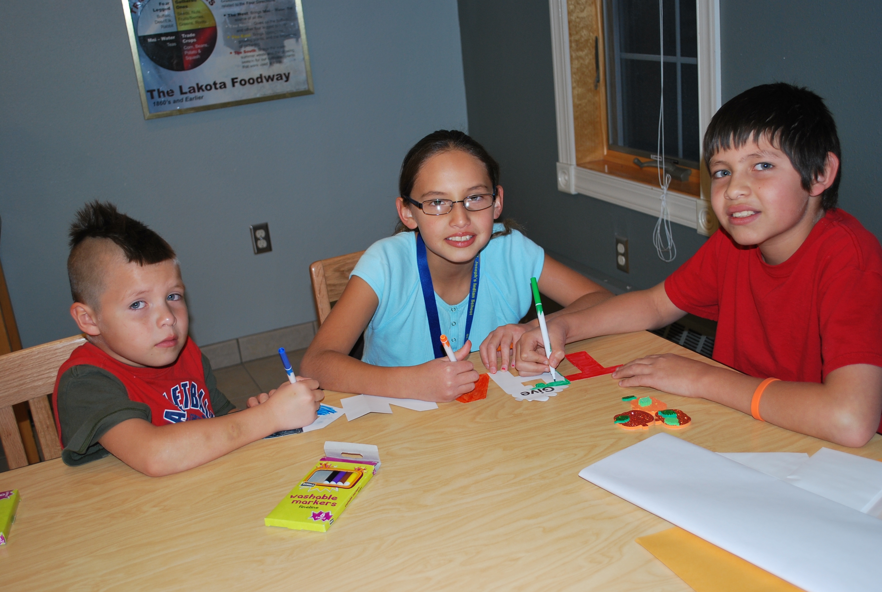 These siblings made beautiful cards to take home to their family.