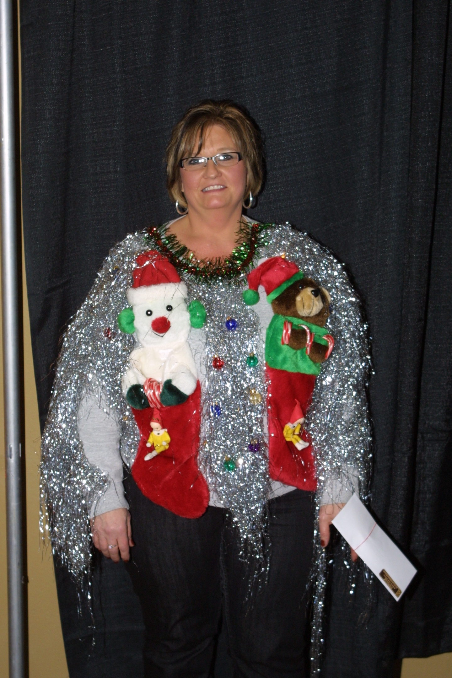 Jodee won the shiniest sweater! She looked great!