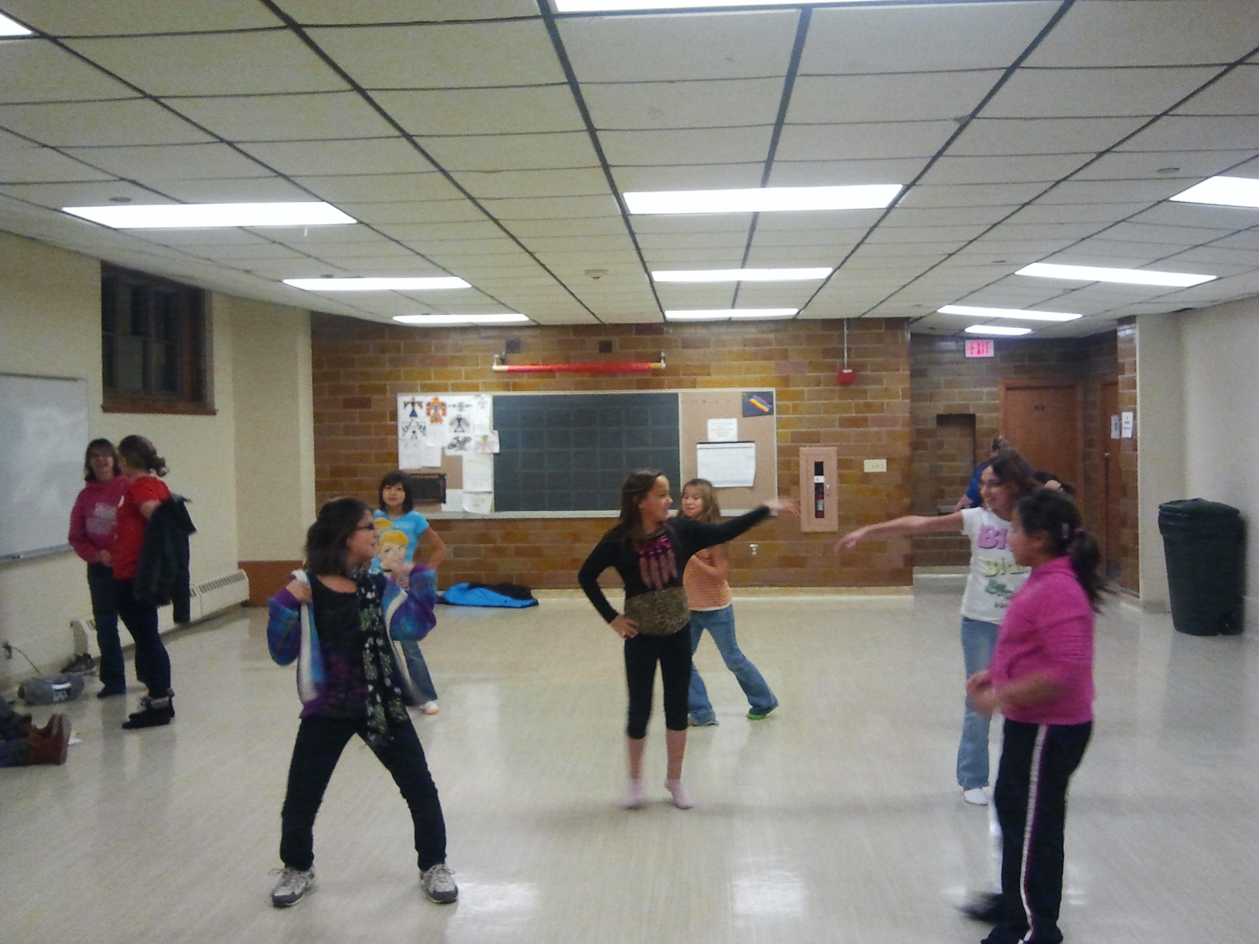 The girls practicing for their “Dancing Dolls” routine. 