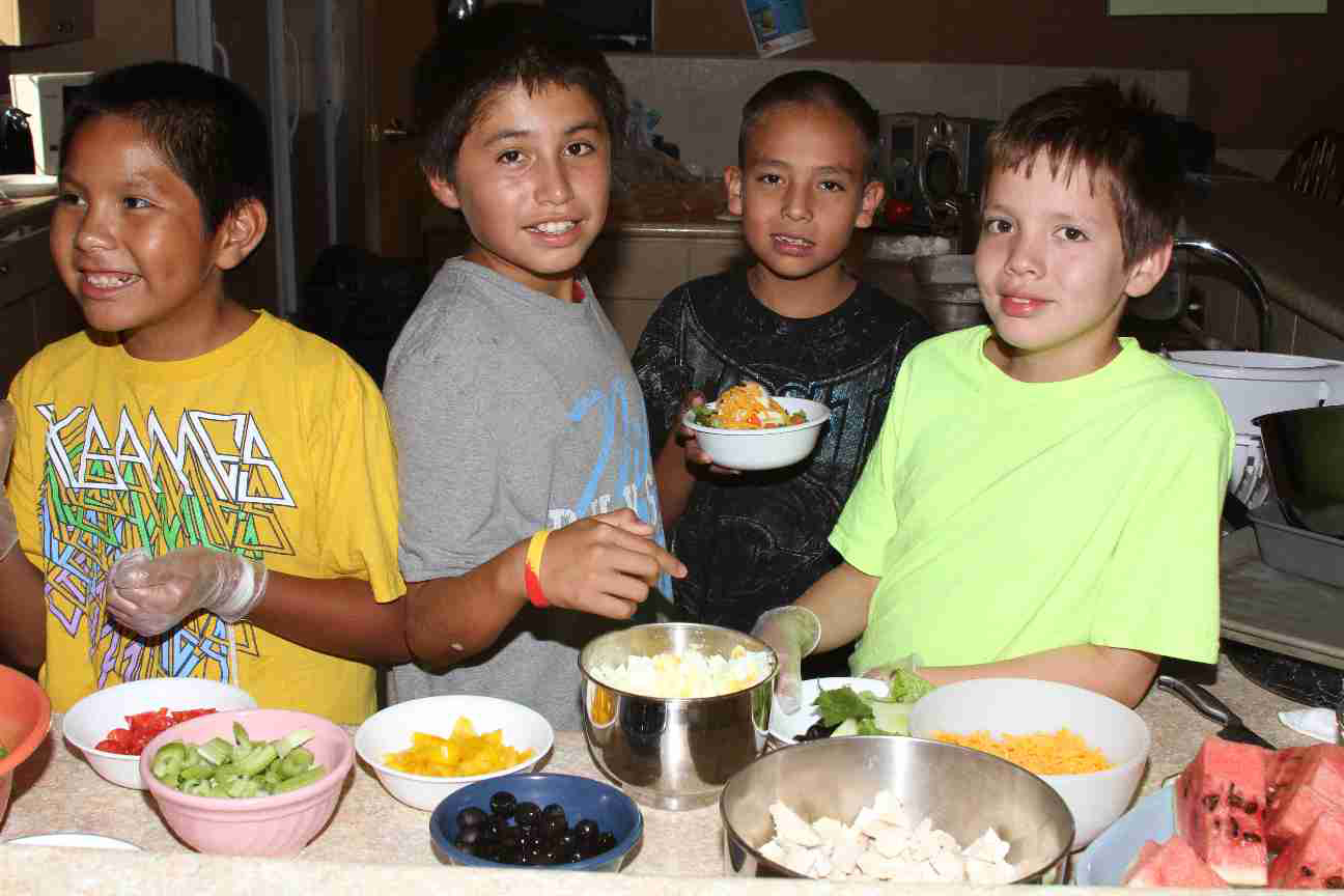 Healthy eating at St. Joseph's Indian School.