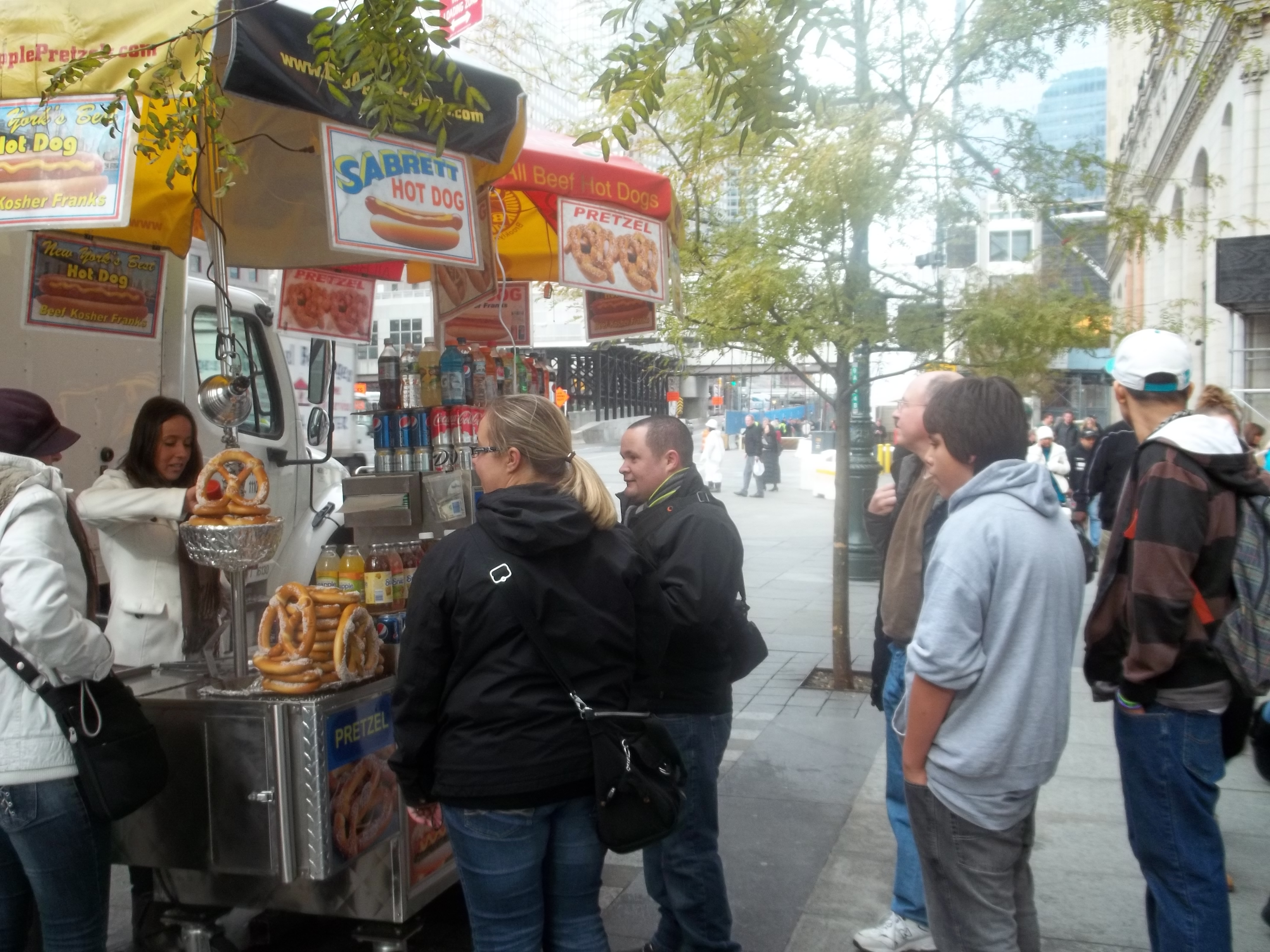 We grabbed a hot dog from a street vendor (another first) outside our hotel!