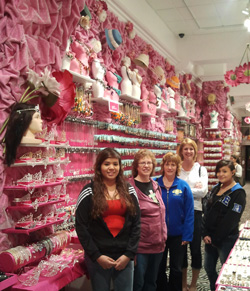 The girls were amazed at the shops on Paseo Nuevo!