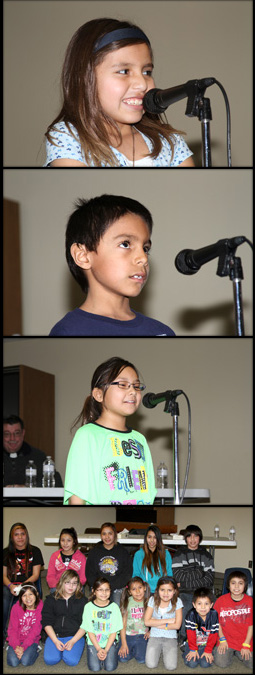 Lakota students at St. Joseph’s Indian School participate in the annual spelling bee.