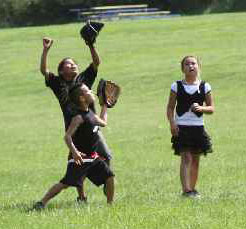 The Lakota children play on T-ball teams in the spring. 