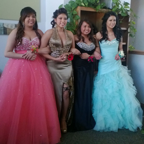 The Lakota girls love dressing up for prom! 