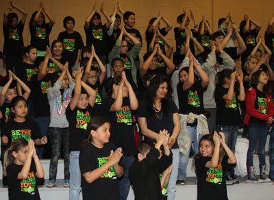 The Lakota students danced along with the drummers. 