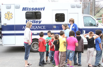 Chamberlain paramedics visited St. Joseph’s Indian School for Native American Career Day. 