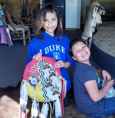 St. Joseph’s students learn about traditional uses of the buffalo.