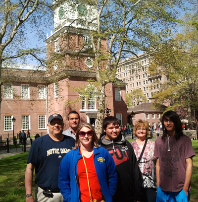 St. Joseph’s students and staff at Independence Hall. 