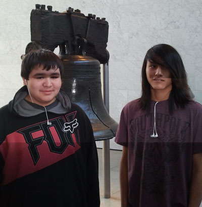 Seeing the Liberty Bell helped history come alive for the Lakota boys. 