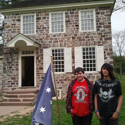 The Lakota (Sioux) boys learned about the Revolutionary War at Valley Forge. 