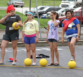 The Lakota students love playing outdoor games at day camp!