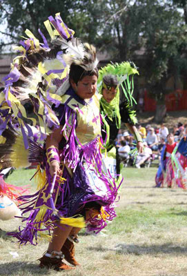 Many of St. Joseph’s Lakota students participate in powwow. 