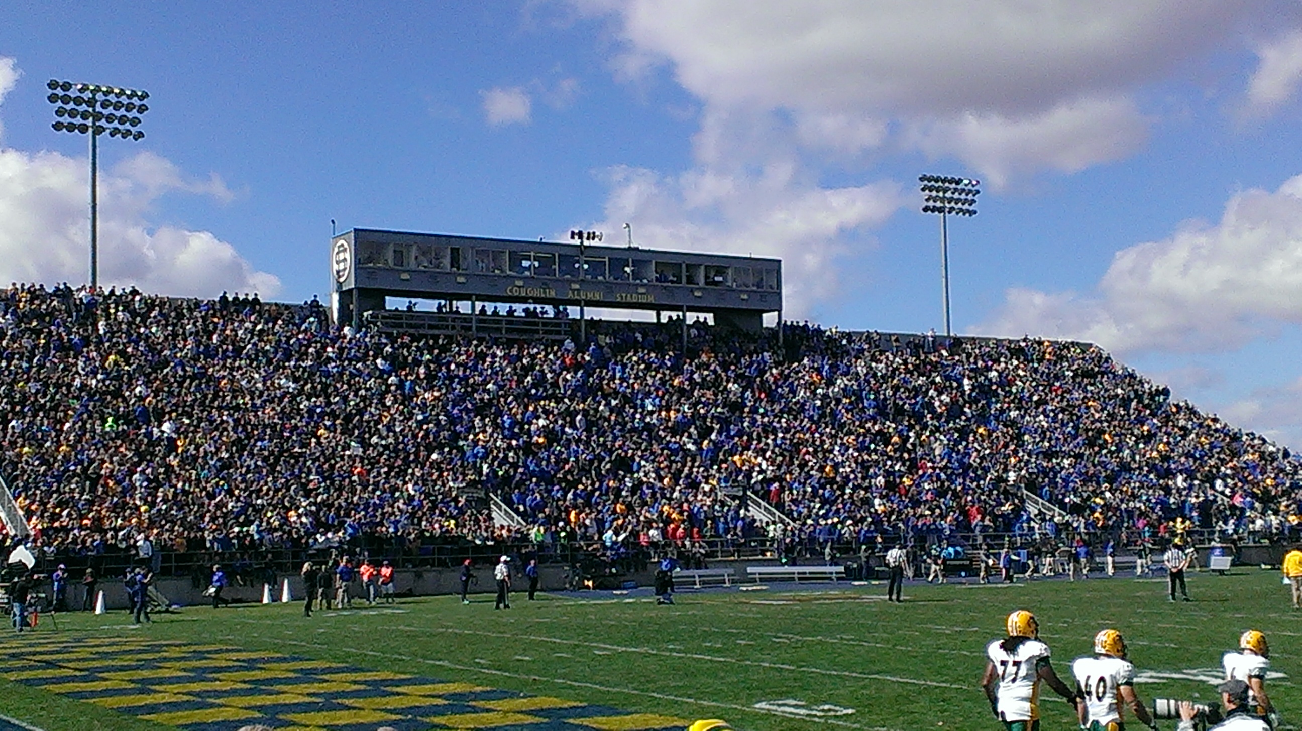 The football field and stadium at South Dakota State University. 