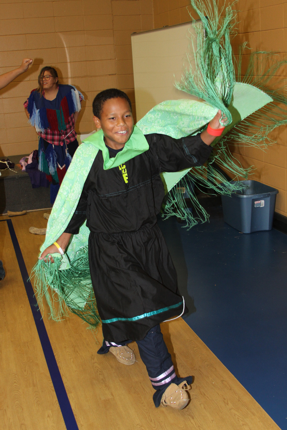 The Regalia Relay was one of many games St. Joseph’s students played in celebration of Native American Day. 