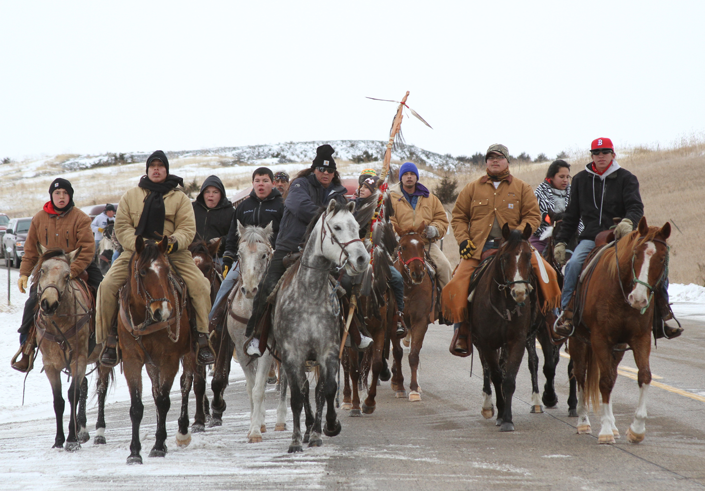 Riders on horseback journeyed from Lower Brule to Mankato, South Dakota for the Dakota 38 Memorial Ride.
