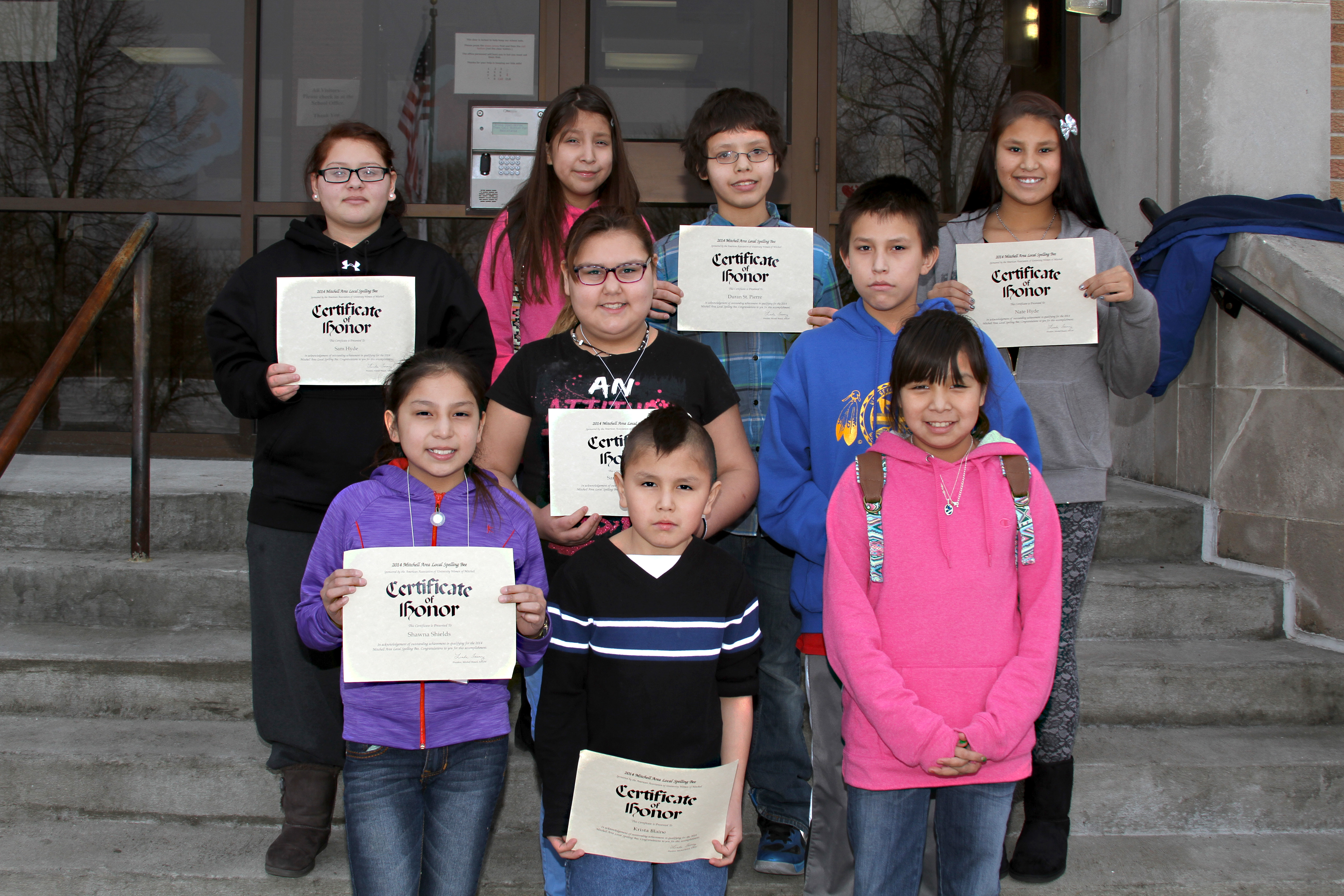 The Lakota children participated in a spelling bee. 