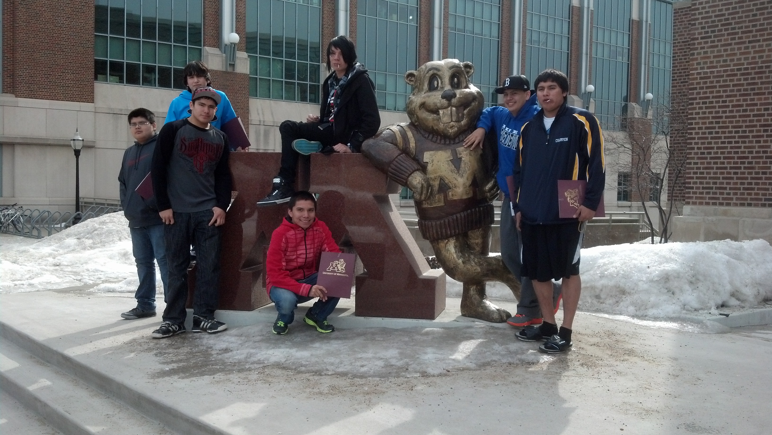 St Joseph’s high school boys visited the University of Minnesota during their home trip to Minneapolis. 
