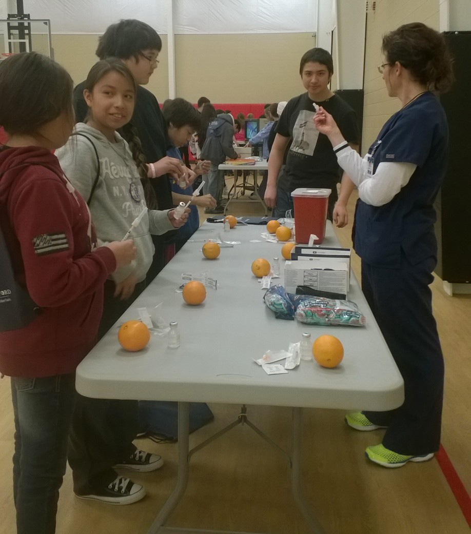 Camp Med offered a host of medical-related booths to give the Lakota students a hands-on idea about careers in healthcare. 