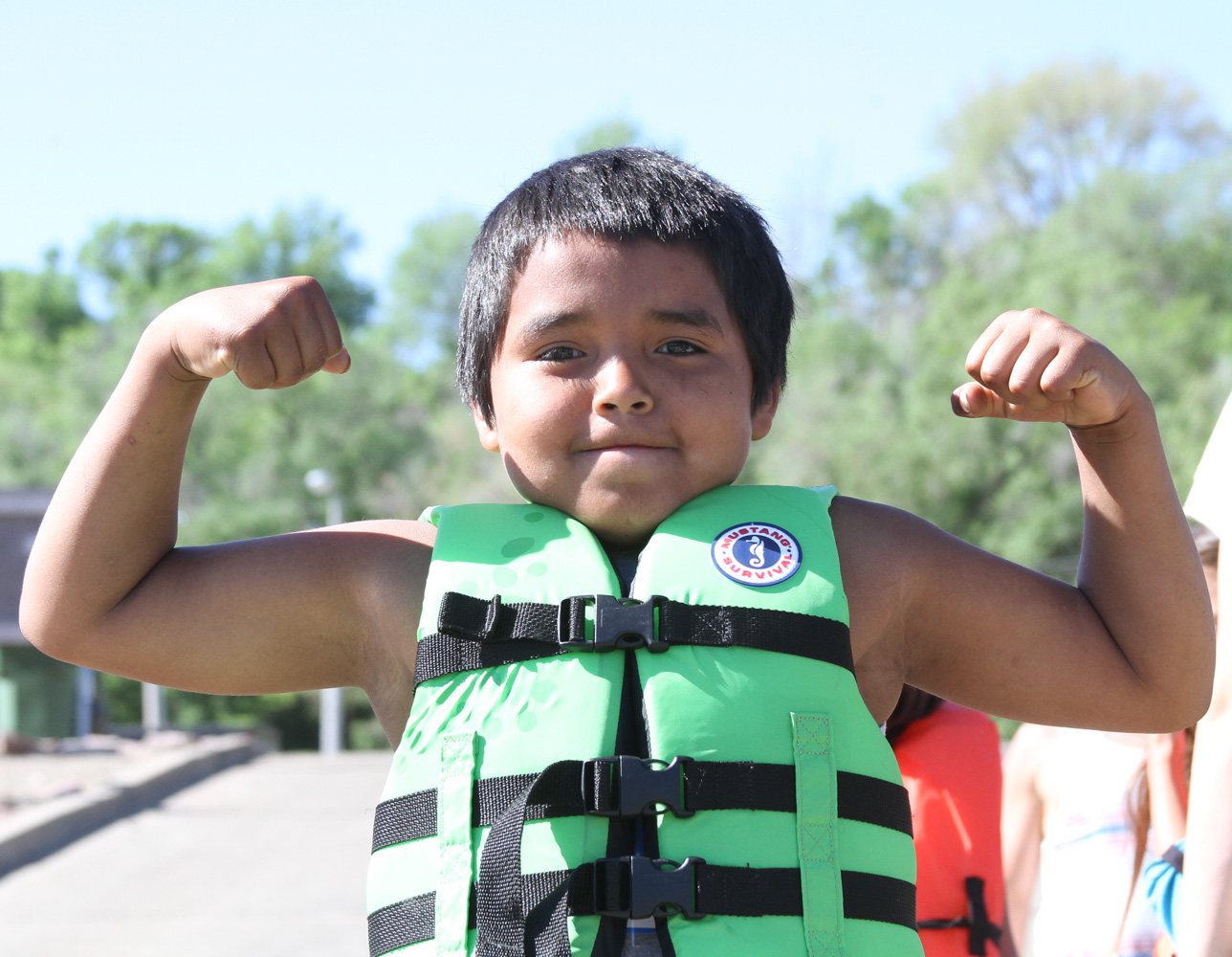 Water safety is one of the many activities for Lakota children at day camp. 