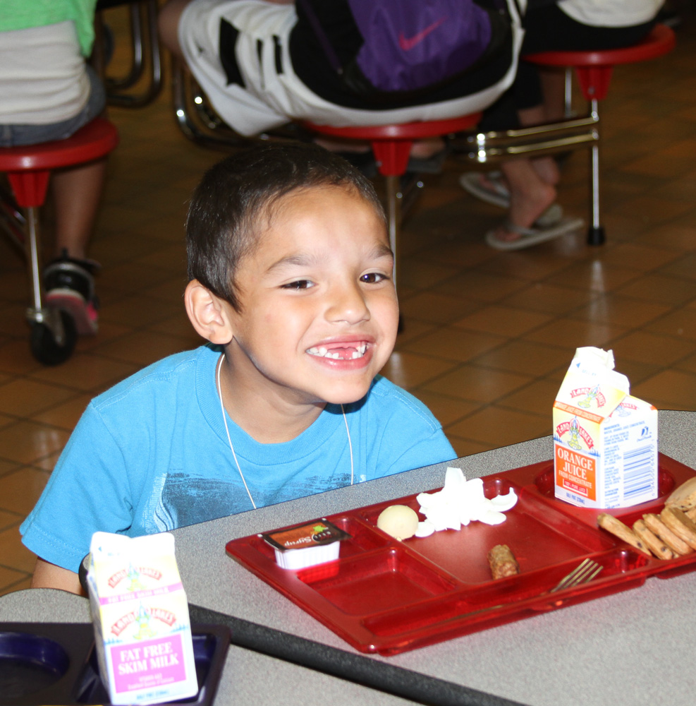 The Lakota children have breakfast, lunch and a snack every day before St. Joseph’s bus takes them back home. 