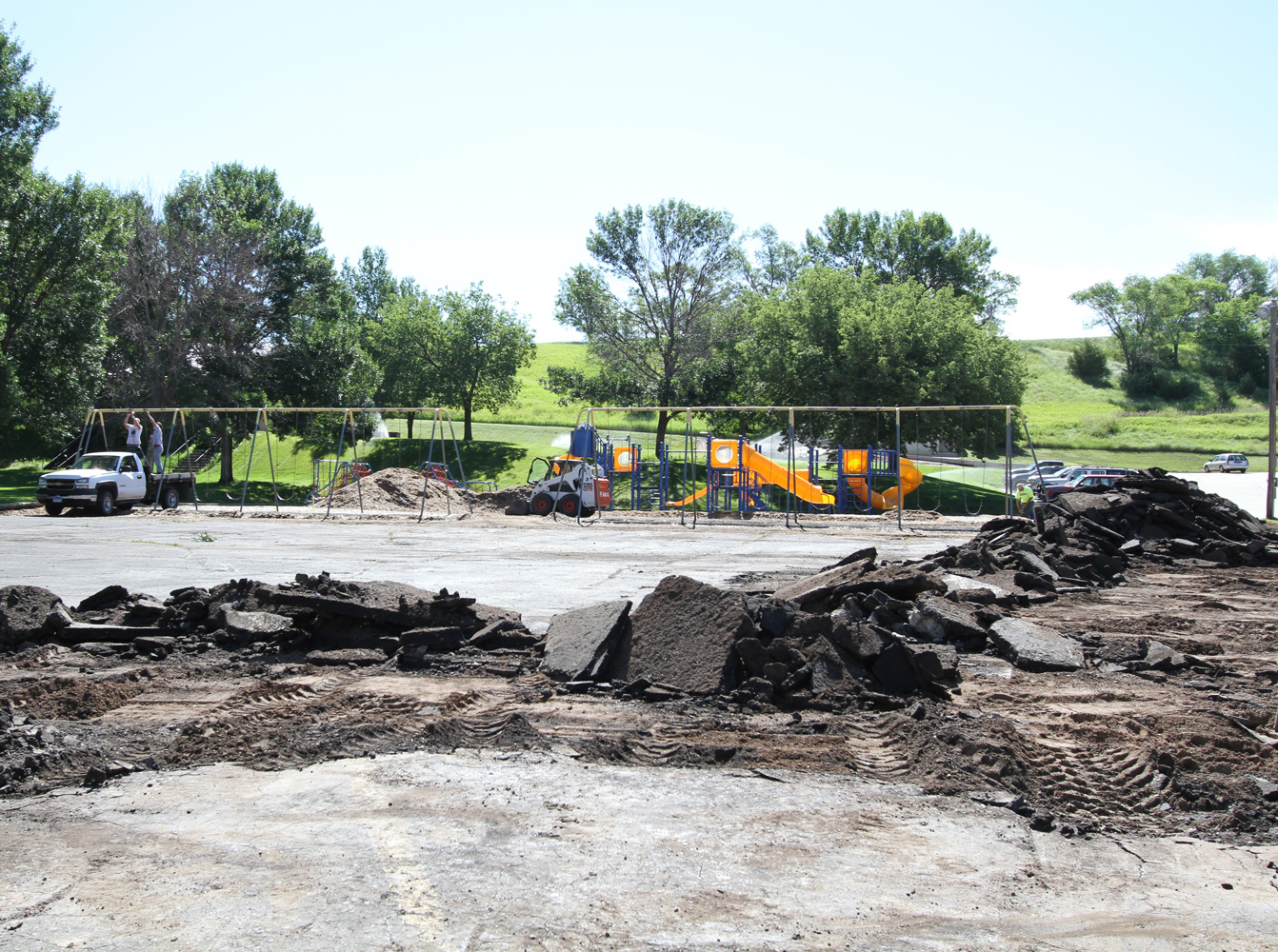 The Lakota children will have a new playground in time for the start of the new school year at St. Joseph’s. 