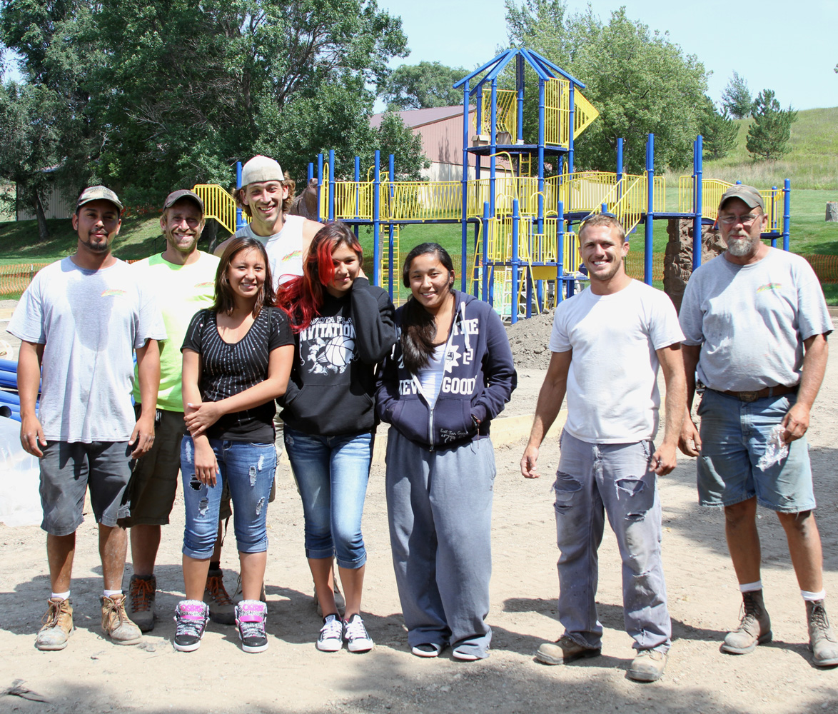 The Lakota students introduced themselves and thanked the crew working on St. Joseph’s new playground. 