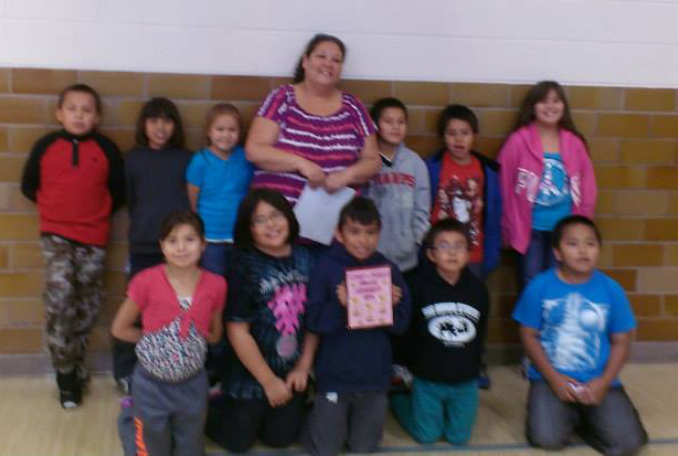 Nancy’s third graders won the trophy and pizza party this quarter. 