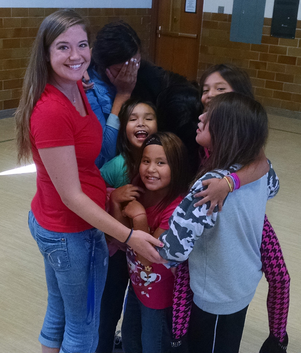 St. Joseph’s Family Service Counselors spend time with the Lakota children and their families. 