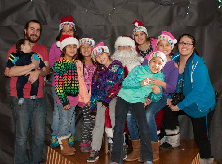 The students took group and individual pictures with Santa. 