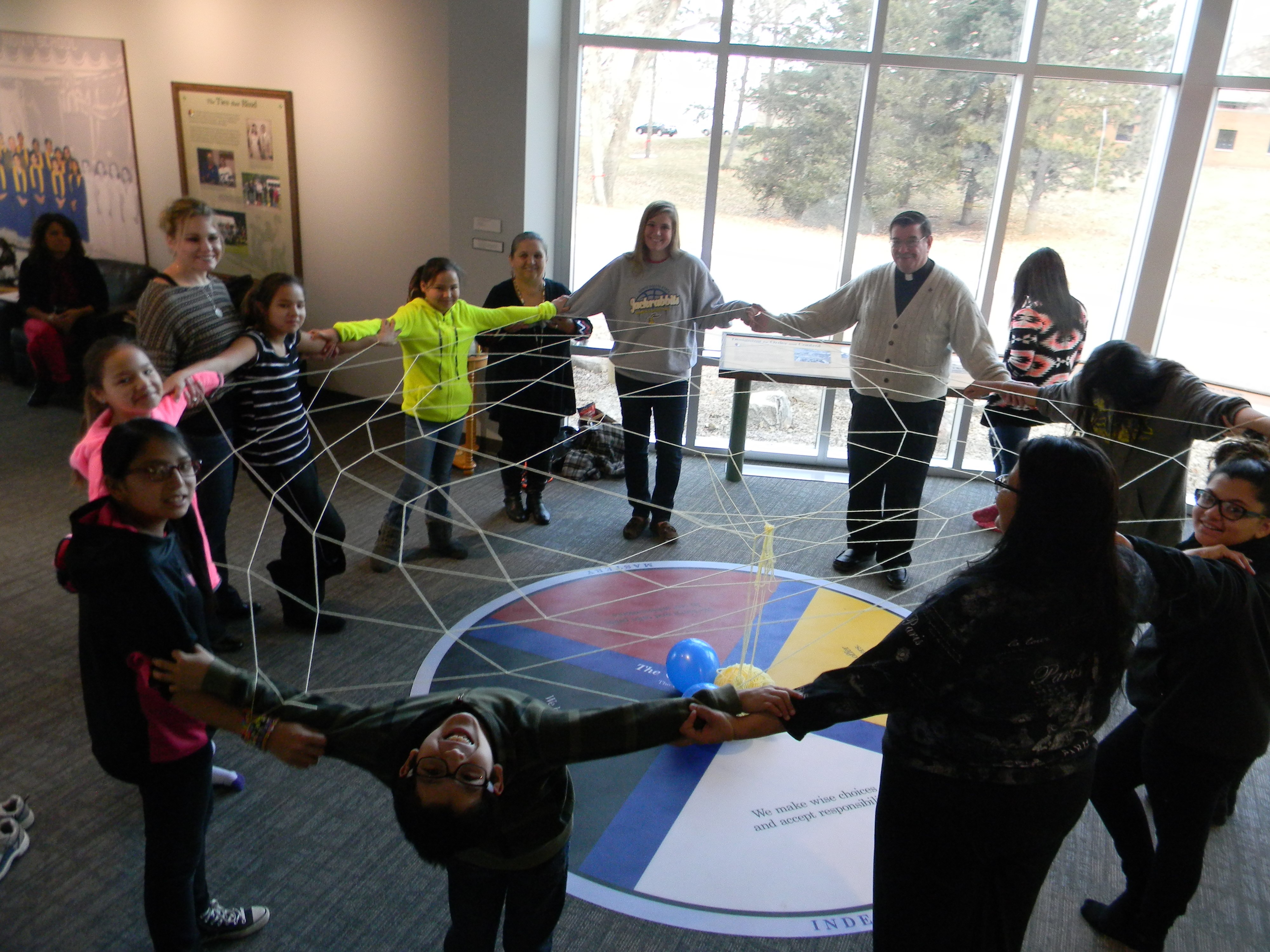 As part of Healing Camp, St. Joseph’s students created the first known human dreamcatcher. 