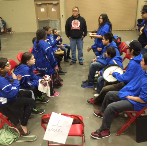 Lakota hand games teams have up to 10 players each. 