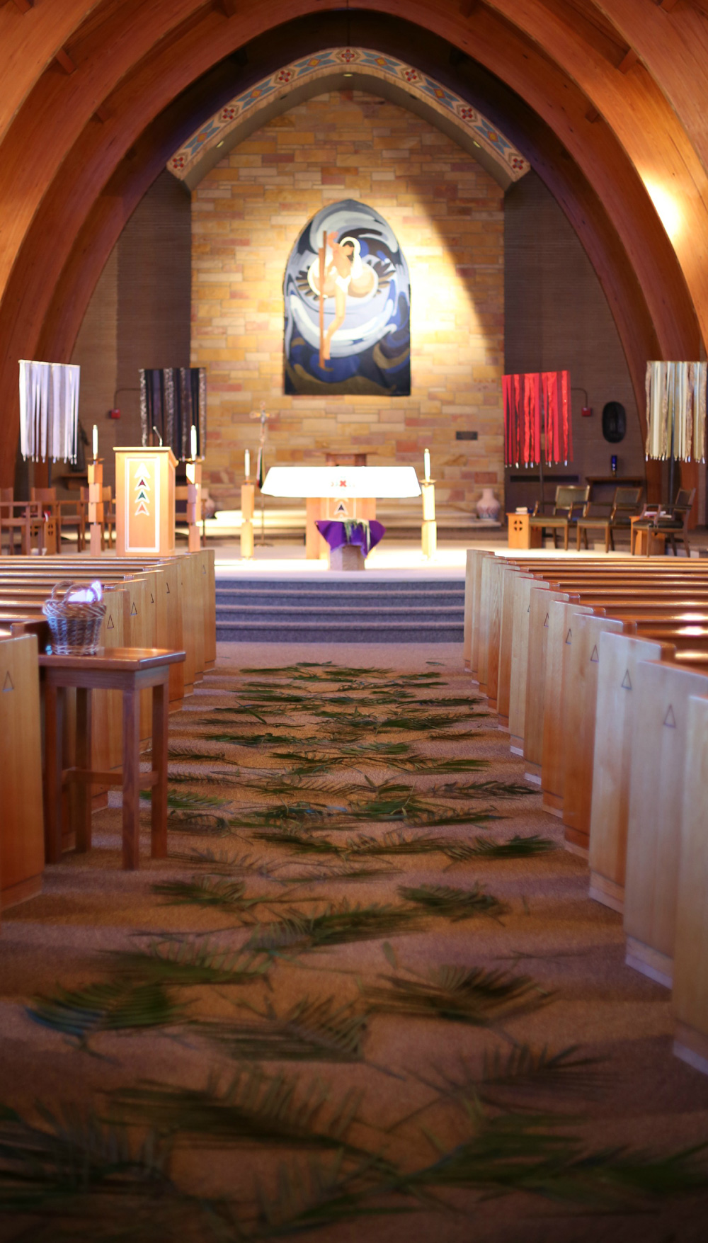 Our Lady of the Sioux Chapel ready for Palm Sunday. 