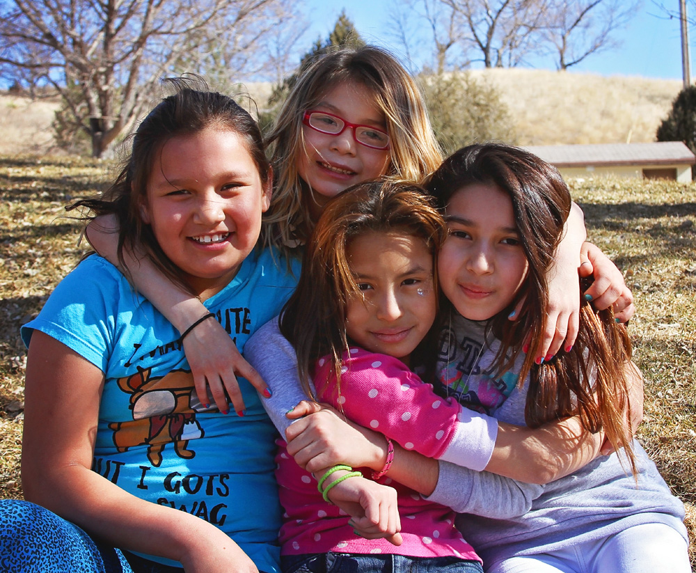 The Lakota children are excited to spend more time outside now that spring has arrived at St. Joseph’s. 