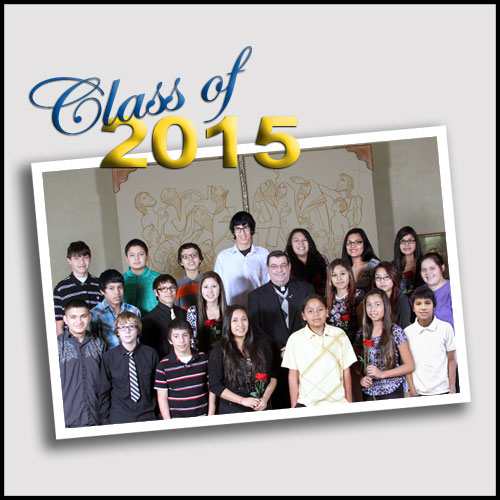 19 Lakota students graduated from eighth grade at St. Joseph’s Indian School on May 22, 2015. 