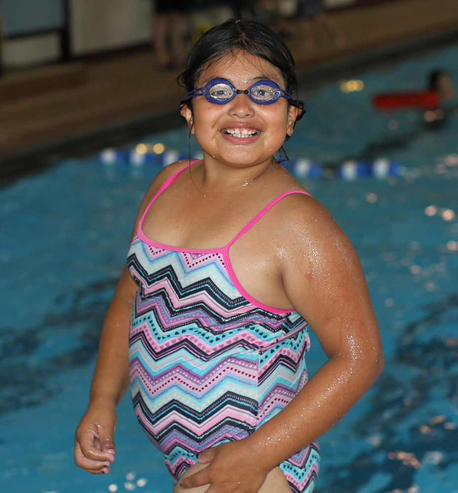 St. Joseph’s pool provides exercise and lots of fun for the Lakota children. 