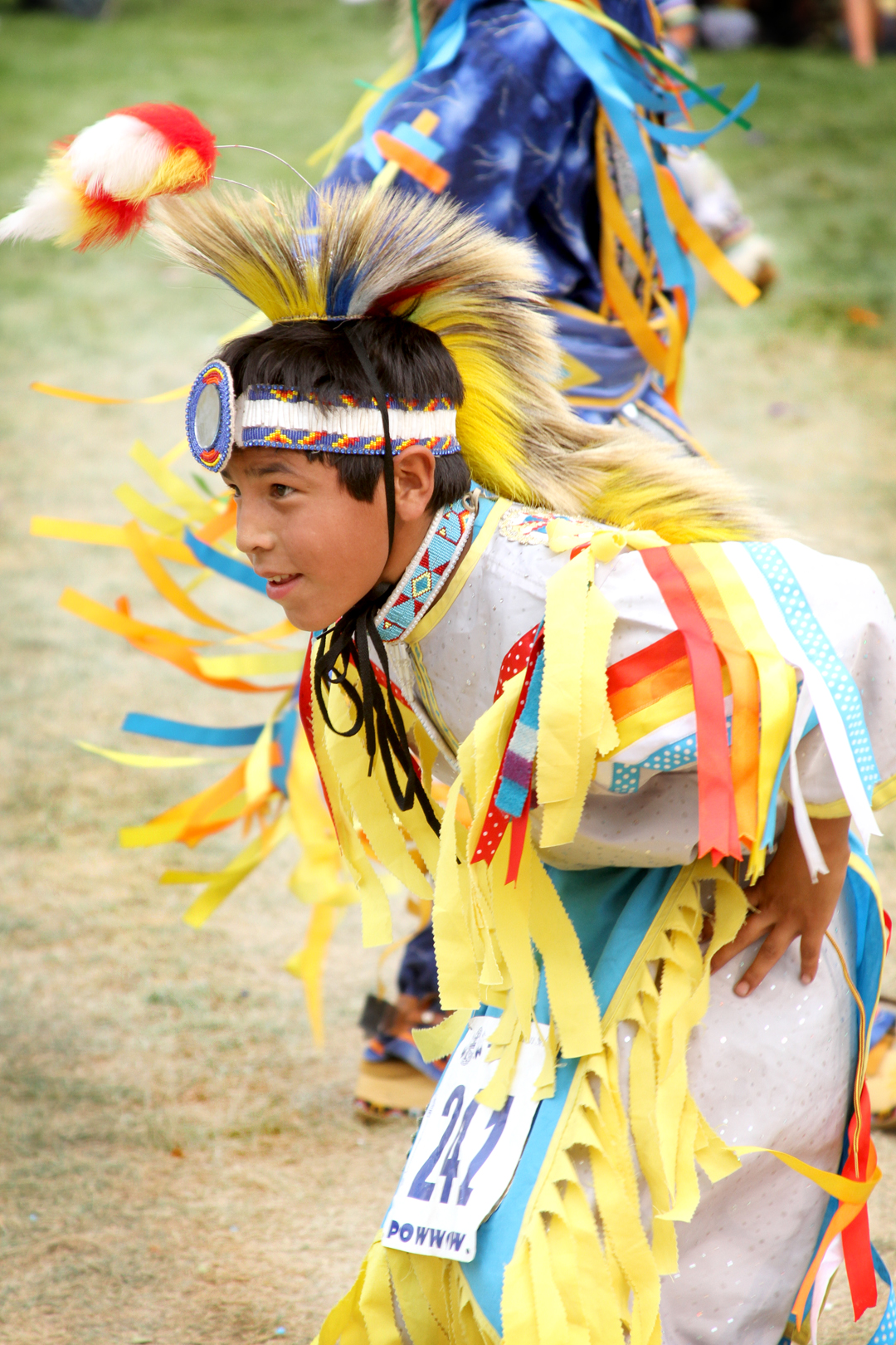 A boy dances during St. Joseph's Annual Powwow. 