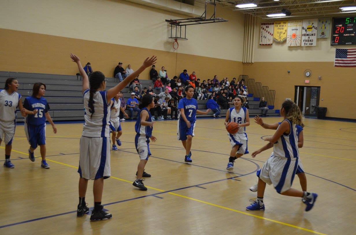 St. Joseph's Lady Braves are busy playing in the Recreation Center at St. Joseph's!