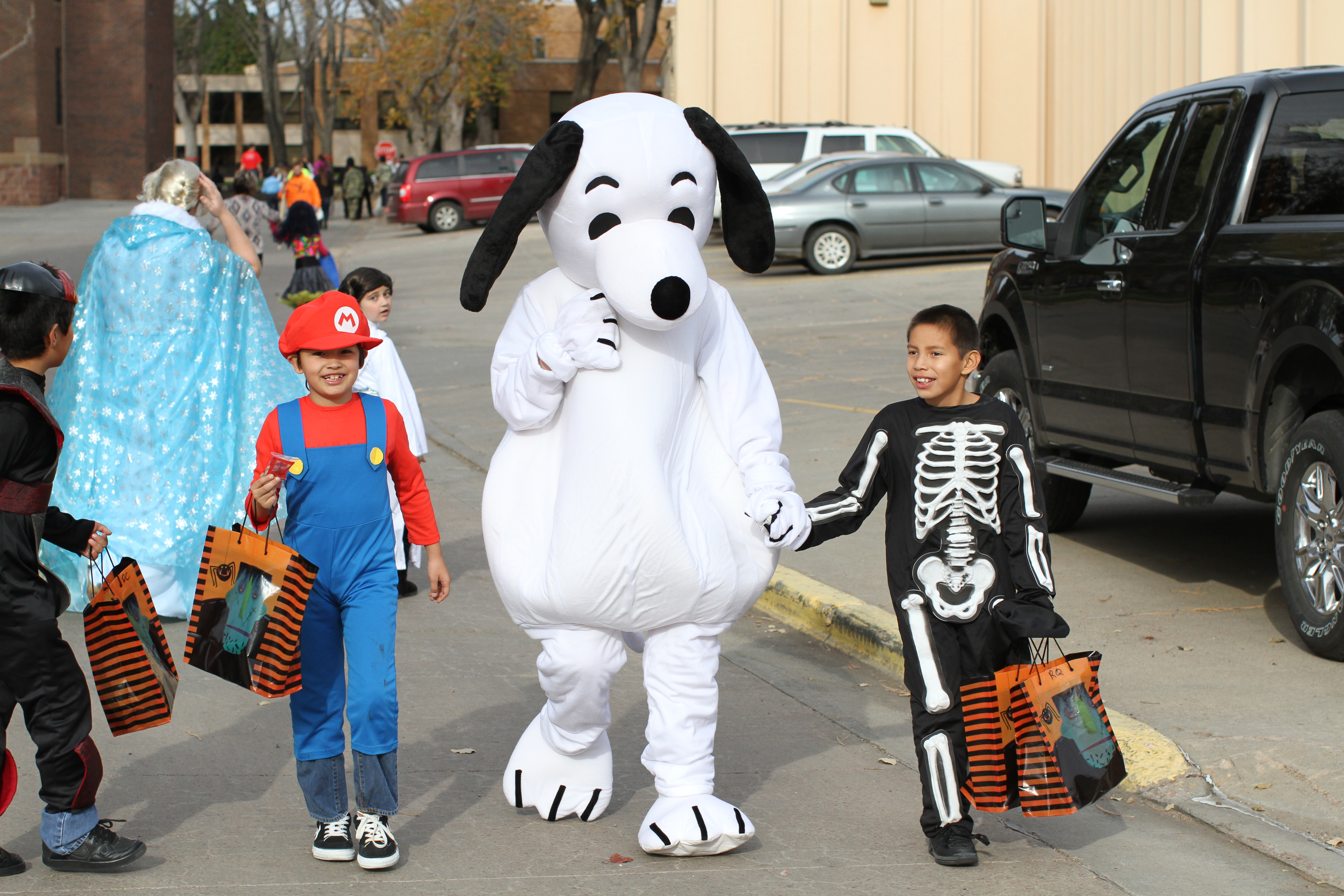 Lakota (Sioux) students walk around St. Joseph's campus. 