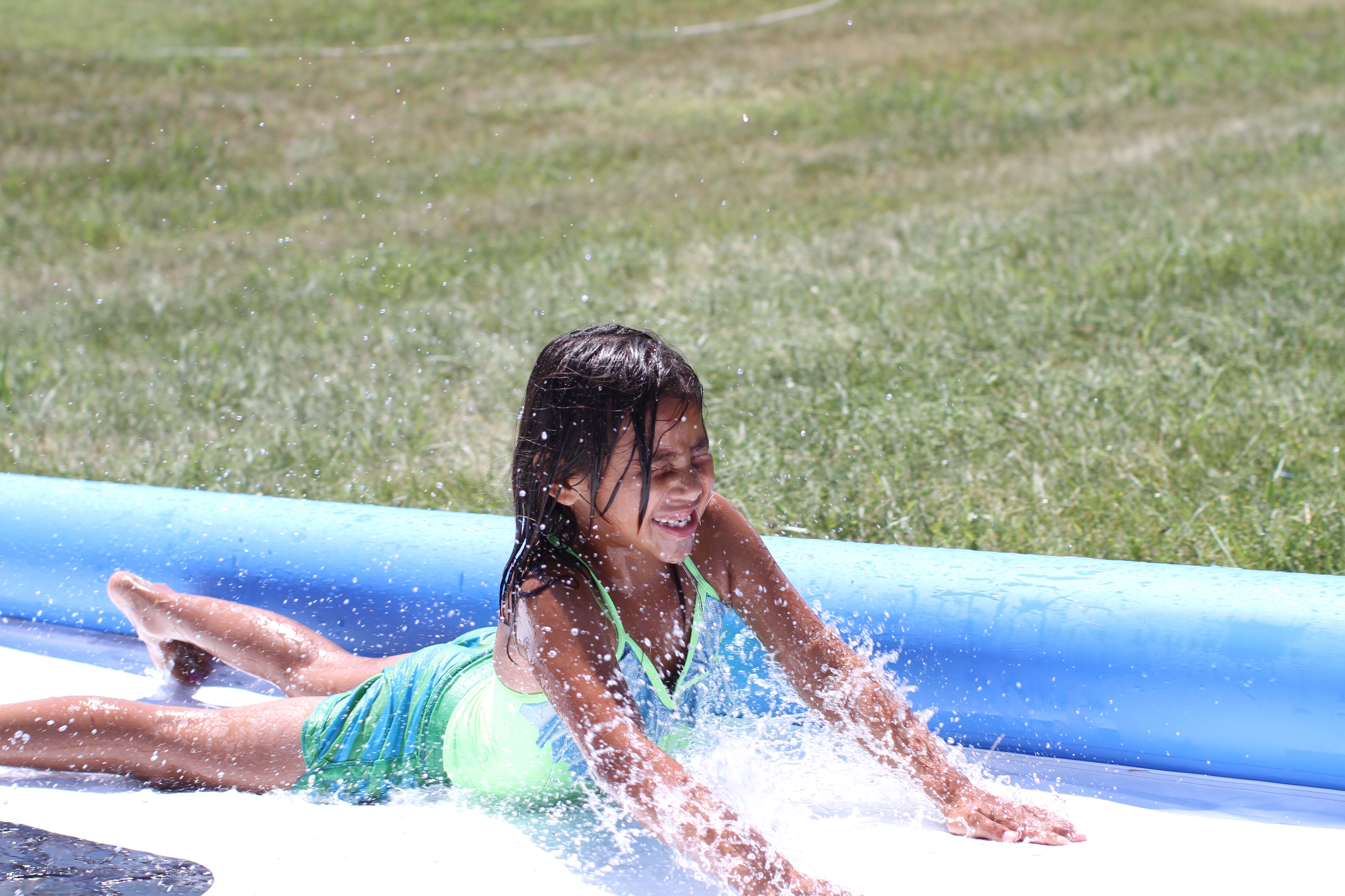 Bikini girl slip n slide