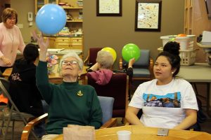 Some of St. Joseph’s high school girls brought spring fun to a local assisted living center. The afternoon included an Easter egg hunt, games, prizes and home-baked pumpkin bars.
