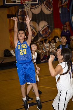 Boy's basketball action