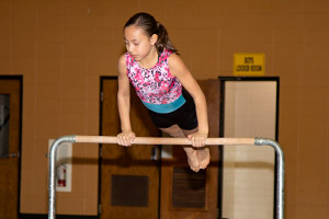 gymnast on the bars