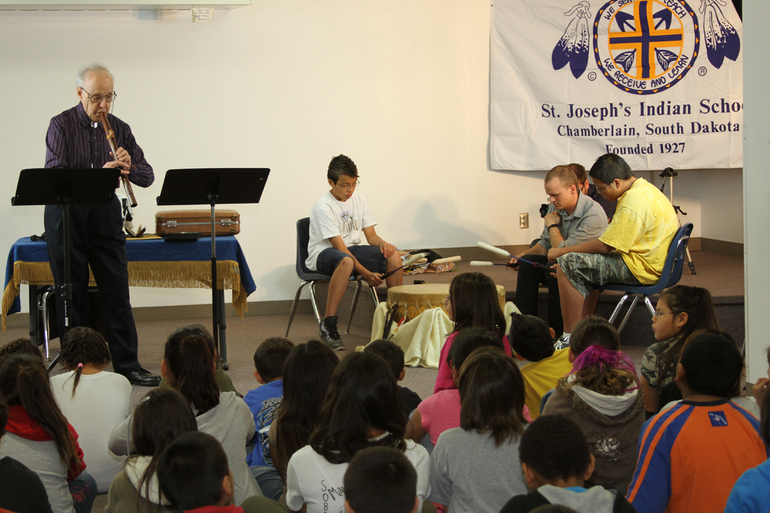 Our Lakota (Sioux) youngsters loved the Native American Flute performance!